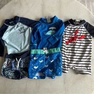 Bundle of baby boy swimsuits 0-3 & 3-6